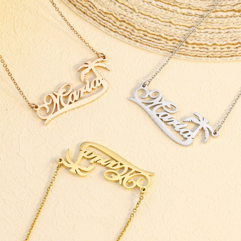 Coconut Tree Personalized Necklace
