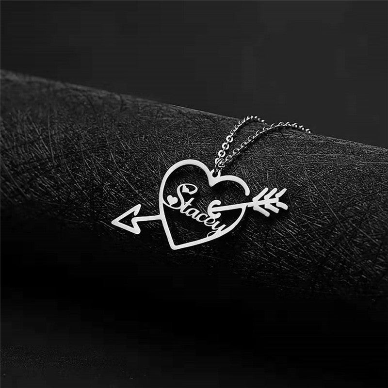 Arrow Through Heart Customized Necklace