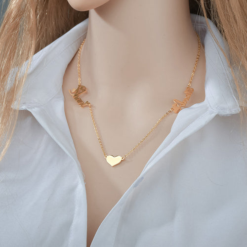 Customized Name Heart Necklace