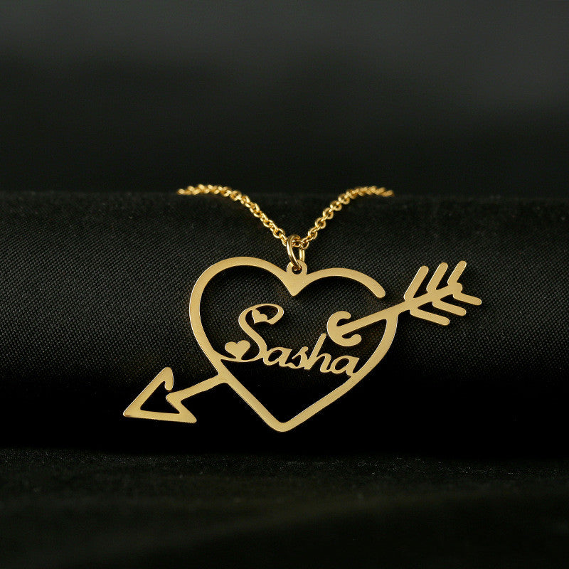 Arrow Through Heart Customized Necklace
