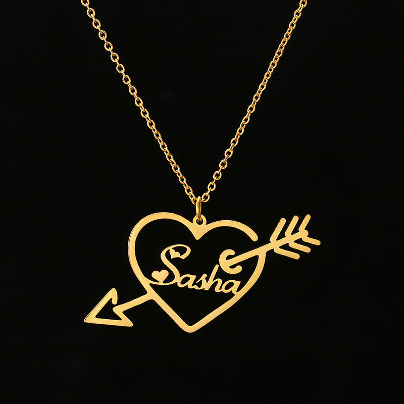 Arrow Through Heart Customized Necklace