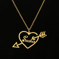 Arrow Through Heart Customized Necklace