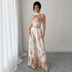 Neck-Hanging Vest & Wide-Leg Pants Set
