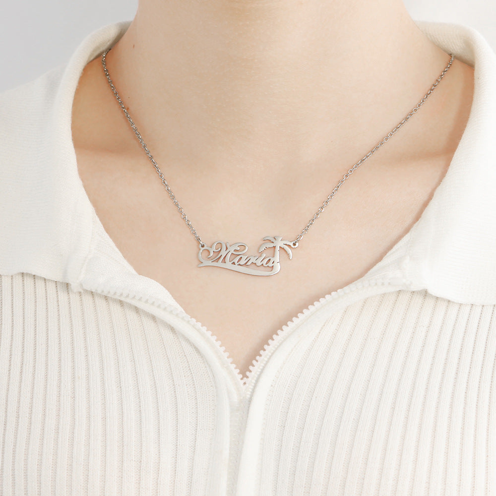 Coconut Tree Personalized Necklace