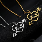 Arrow Through Heart Customized Necklace