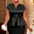 Women's Plus Size Ployester Peplum Top