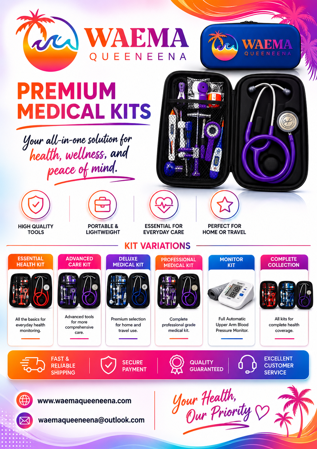MEDICAL KIT WITH BLOOD PRESSURE MONITOR