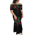 Tropical Island Off Shoulder Mermaid Dress