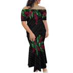 Tropical Island Off Shoulder Mermaid Dress