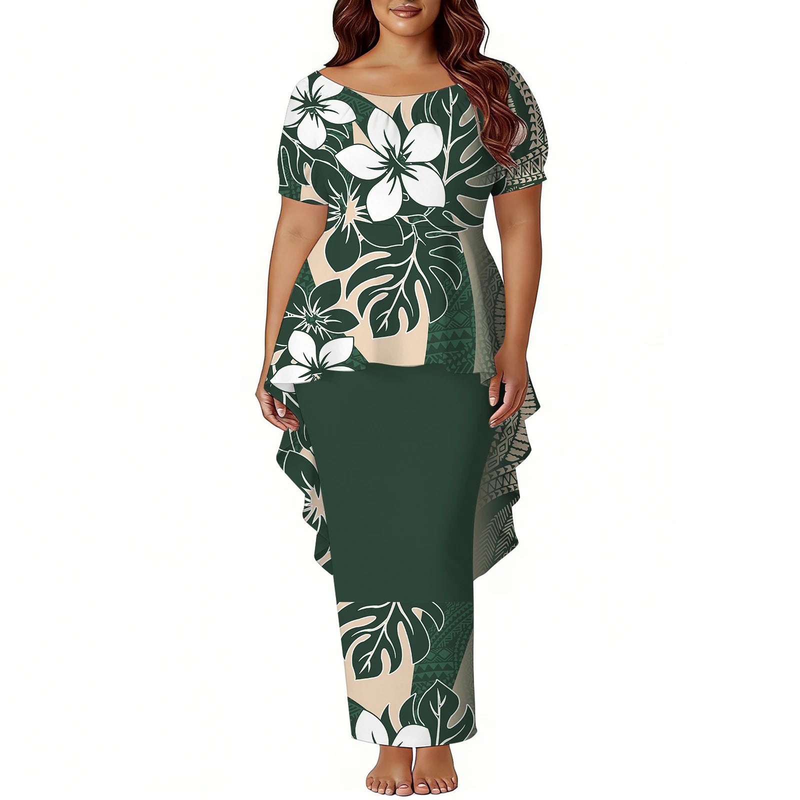 Tropical Island Two Piece Mermaid Dress