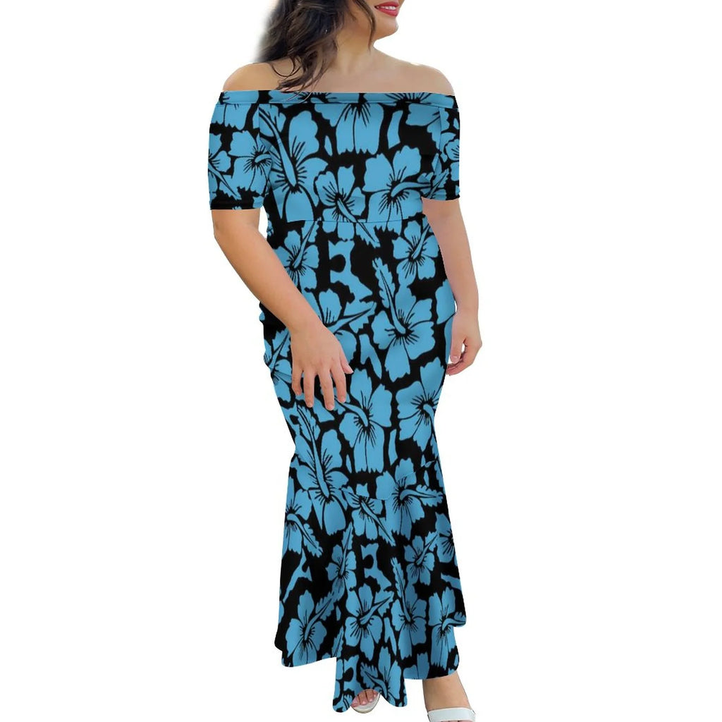 Tropical Island Off Shoulder Mermaid Dress