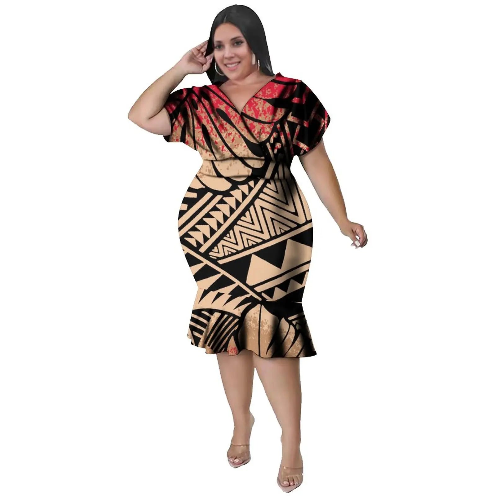Pacific Island Curvy Plus Size Dress