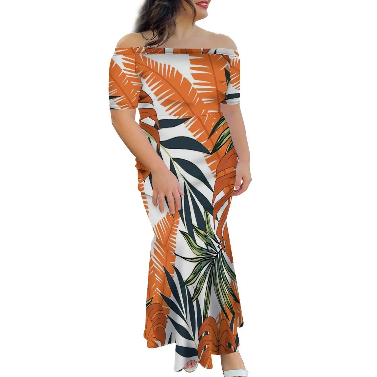 Tropical Island Off Shoulder Mermaid Dress