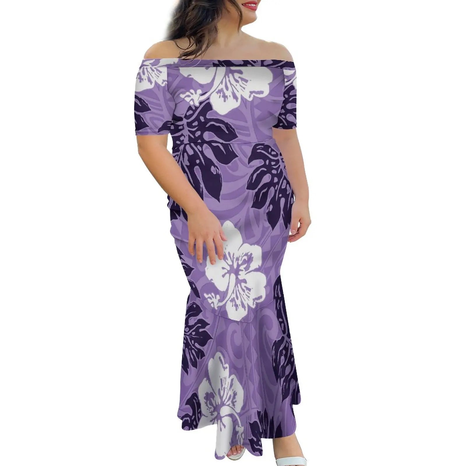 Tropical Island Off Shoulder Mermaid Dress