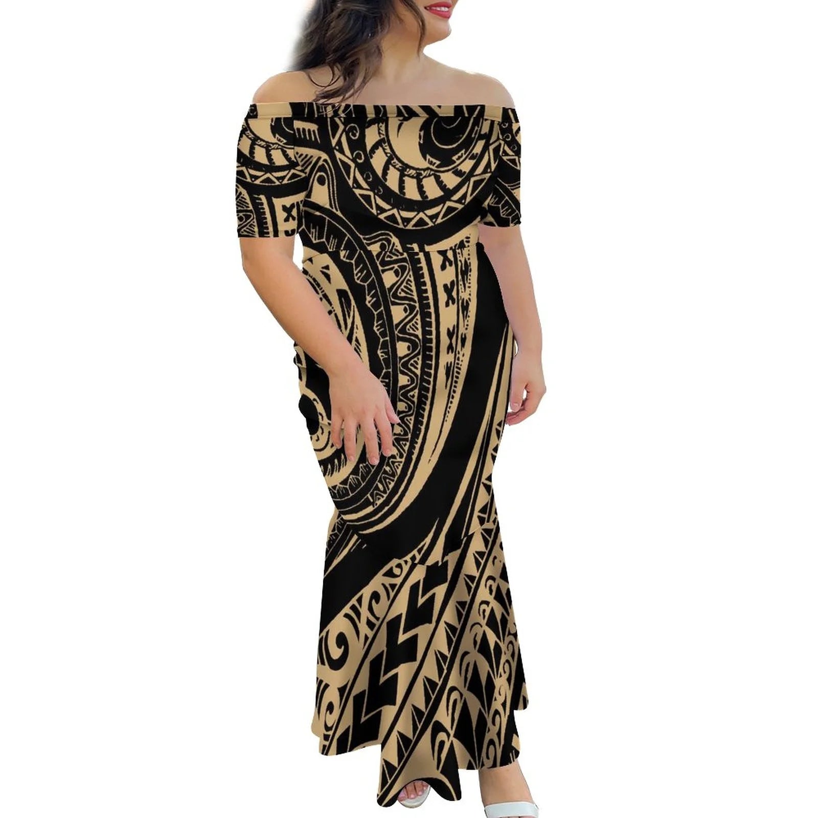 Tropical Island Off Shoulder Mermaid Dress
