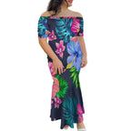 Tropical Island Off Shoulder Mermaid Dress